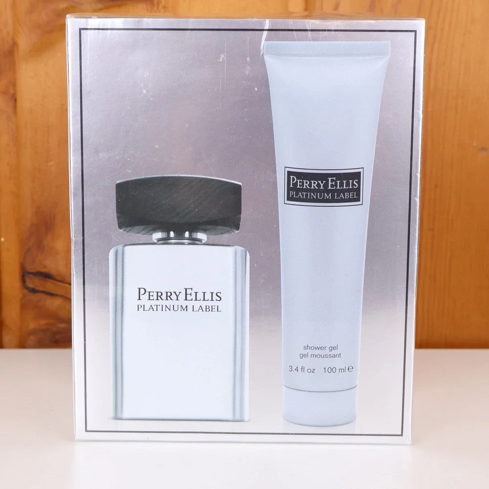 Perry Ellis Platinum Label Men's Gift Set 3.4 oz EDT + Shower Gel New Sealed